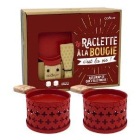 Coffret Raclette à la Bougie Cookut pour 2 Personnes - Rouge