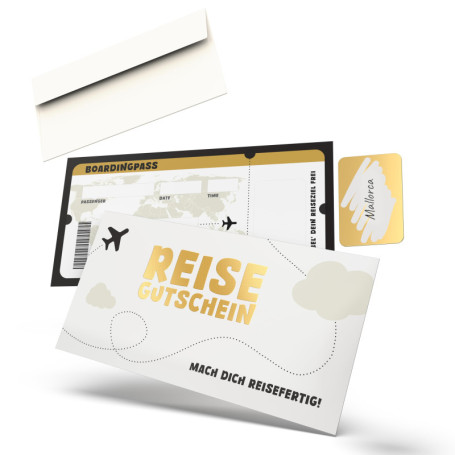 Chèque de Voyage à Gratter Falkenhorn - Billet d'Avion Design Passeport