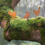 Ensemble de 5 Oiseaux en Métal Rouillé pour Décoration de Jardin