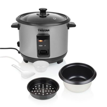Cuiseur à Riz Tristar RK-6144 en Acier Inoxydable - 1 L, 5 Portions, Fonction Maintien au Chaud