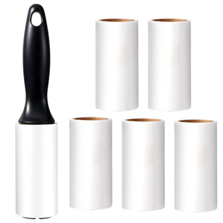 Rouleau Adhésif Anti-Poils Oderra pour Animaux - Nettoyeur Pratique avec 6 Rouleaux
