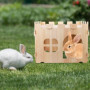 Maison en Bois pour Lapin et Rongeurs - Nid Spacieux avec Entrées