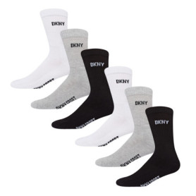Lot de 6 paires de chaussettes de sport DKNY pour homme - Noir, Blanc, Gris