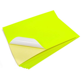 Lot de 20 Feuilles Autocollantes A4 Jaune Fluo - Étiquettes Imprimables