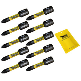 Jeu d'embouts de tournevis à percussion SabreCut PZ1 32 mm - 10 pièces
