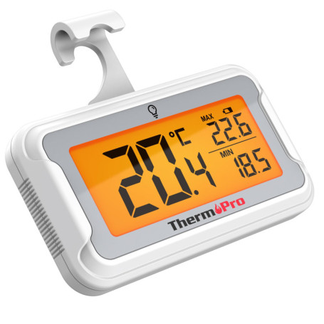 ThermoPro TP110 - Thermomètre Réfrigérateur et Congélateur avec Écran LCD Rétroéclairé