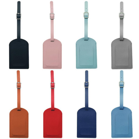 Set de 8 Étiquettes de Bagages en Cuir Synthétique avec Boucle Réglable