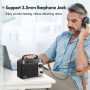 Audiocrazy Radio Portable FM/AM/SW1-2 Radio Multibande avec Batterie Rechargeable 1800 mAh, Câble AC Ou Radio FM Portable avec P
