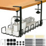 Support de Gestion des Câbles sous Bureau VINATO - Rangement Pratique et Durable
