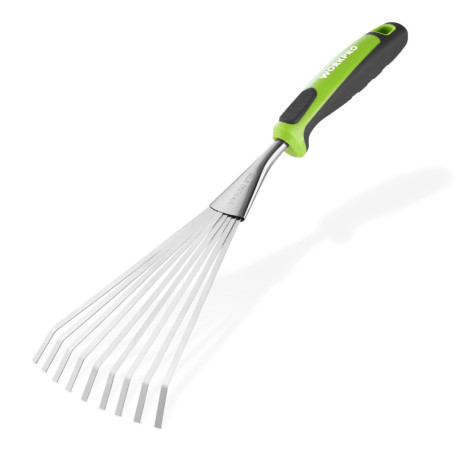 Râteau à Main WORKPRO en Acier Inoxydable - Outil de Jardin Ergonomique 41 cm