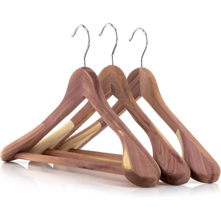 Lot de 3 cintres en bois de cèdre avec épaules bombées - Hangerworld