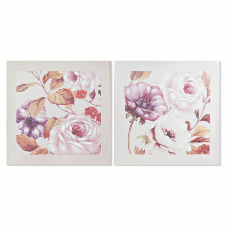 Cadre DKD Home Decor Roses (2 Unités) (70 x 3 x 70 cm) 85,99 €