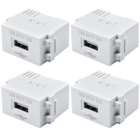 Lot de 4 Adaptateurs USB Behogan 220V à 5V 2,1A pour Charge Rapide