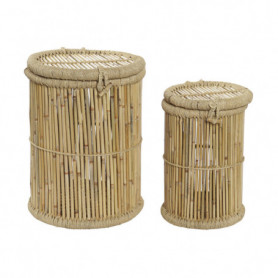 Lot de paniers DKD Home Decor Naturel Corde Bambou (44 x 44 x 60 cm) (2 Pièces) 259,99 €