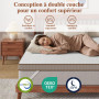 BedStory Surmatelas 140 x 190 à Mémoire de Forme de 7,5CM Surmatelas Réversible Mousse avec Gel Plus Respirant, avec Design Anti