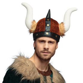 Casque Viking en Bronze avec Cornes - Accessoire de Déguisement pour Carnaval et Fêtes Thématiques