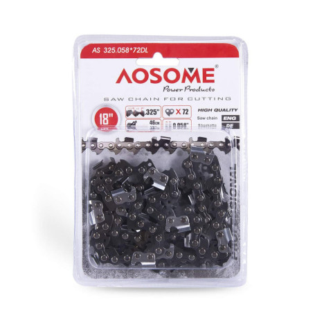 Chaîne de Tronçonneuse AOSOME 18" - 72 Maillons pour Outils Électriques