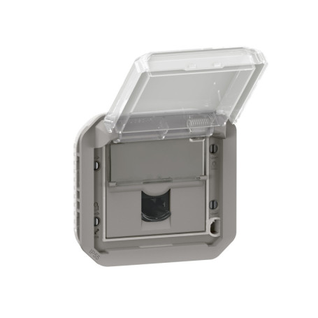 Prise RJ45 Catégorie 6A STP Grise Composable Legrand Plexo