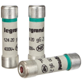 Lot de 3 Fusibles Cylindriques 20A avec Témoin de Fusion - Legrand
