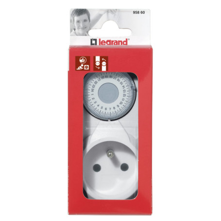 Prise Programmable Mécanique Legrand - Programmation Journalière Blanc
