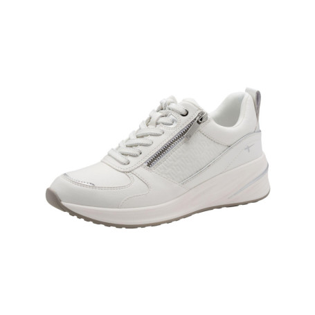 Baskets Basses Tamaris Essentials pour Femmes - Blanc Argent - Confort et Style