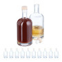 Set de 12 Bouteilles en Verre avec Bouchons Bois - 500 ML