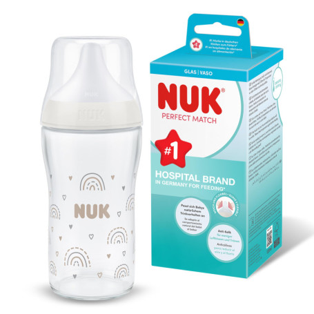 Biberon NUK Perfect Match 230 ml avec Indicateur de Température - Arc-en-ciel