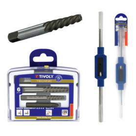 Kit d'Extracteurs de Vis Cassées Tivoly M4 à M18 avec Tourne-à-Gauche