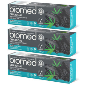 Dentifrice Biomed Triple Charcoal 98% Naturel - Soin des Gencives - Lot de 3