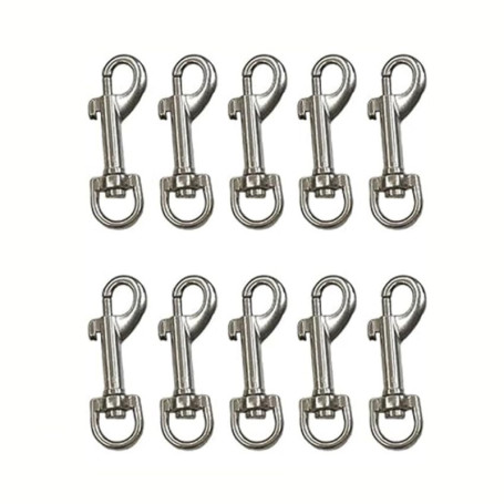 Lot de 10 Mousquetons Pivotants Chromés Kippen - 85 mm