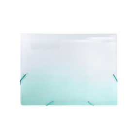 Porte-documents A4 Idena avec 12 Compartiments en Plastique Blanc et Pétrole