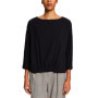 Blouse Noire Femme ESPRIT avec Col Bateau et Poches