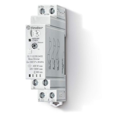 Variateur de lumière Finder 151182300400PAS pour lampes Halogène, CFL et LED