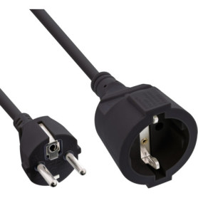 Rallonge Électrique InLine 2 m avec Prise de Terre et Sécurité Enfant - Noir