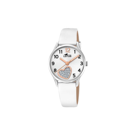 Montre Enfant Fille Lotus en Cuir Blanc - Étanche et Élégante