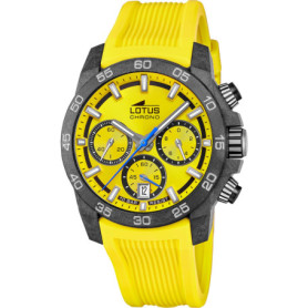 Montre Chronographe Homme Lotus Jaune en Caoutchouc - Étanche 10 ATM