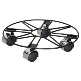 Support à roulettes élégant pour pot de fleur Étoile Noire - Ø 30 cm