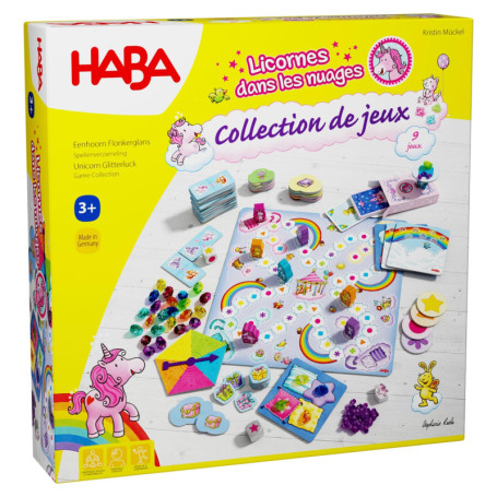 HABA Licorne Glitzerglück - Collection de 9 Jeux Amusants pour Enfants