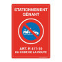 Panneau de Signalisation Prépercé Stationnement Gênant - PVC Rigide 150x210 mm