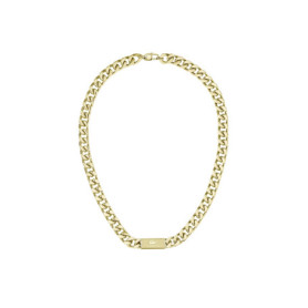 Collier en Or Jaune pour Homme Lacoste - Collection BACKHAND avec Plaque Gravée