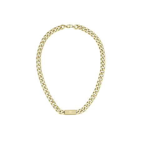 Collier en Or Jaune pour Homme Lacoste - Collection BACKHAND avec Plaque Gravée