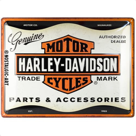 Plaque Rétro Harley-Davidson en Métal - Décoration Vintage 30x40 cm