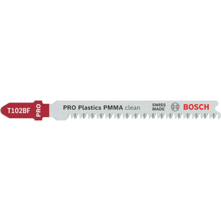 Lame de Scie Sauteuse Bosch T 102 BF Clean pour Plastique PMMA