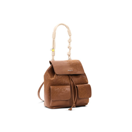 Sac à dos Desigual Sierra Prisa Mini en cuir camel