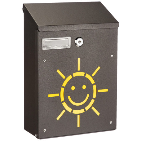 Boîte à lettres en acier Blinky Sole - Noir, 21 x 8,5 x 30 cm