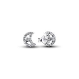 Boucles d'oreilles en argent sterling Pandora Timeless en forme de lune scintillante