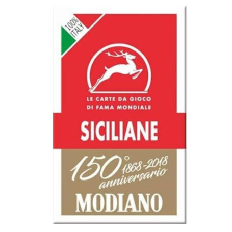 Jeu de Cartes Modiano Siciliane Rouge - 150 Ans d'Anniversaire