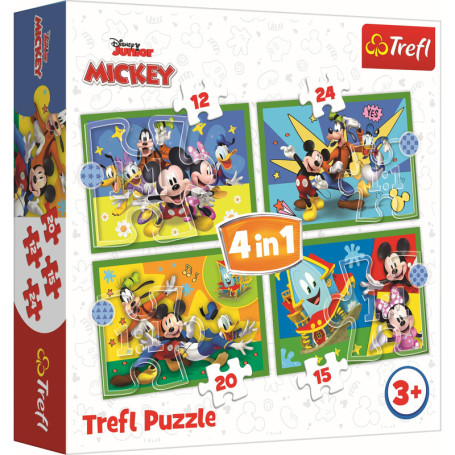 Puzzle Disney Mickey Mouse - 4 en 1 pour Enfants à Partir de 3 Ans
