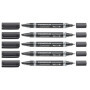 Marqueurs Permanents Staedtler Lumocolor Duo - 5 Noir Rechargeables