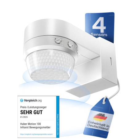 Détecteur de Mouvement Infrarouge Huber Motion 100 - 360° avec 4 Capteurs
